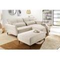 Ecksofa JOCKENHÖFER GRUPPE "Tropea L-Form", beige, B:251cm T:105cm, Korpus: 100% Polyester, Kissen: 100% Polyester, Sofas, Wellenfederung,Ottomane links/rechts montierbar,frei im Raum stellbar, Topseller