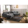 Wohnlandschaft HOME AFFAIRE "Navan, U-Form", grau (dunkelgrau), B:313cm H:85cm, Sofas, Wohnlandschaft, wahlweise mit Bettfunktion und Kopfstütze