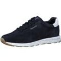 Sneaker TAMARIS Gr. 36, blau (navy, weiß) Damen Schuhe Sneaker mit Wechselfußbett, Freizeitschuh, Halbschuh, Schnürschuh