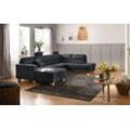 Wohnlandschaft HOME AFFAIRE "Navan, U-Form", grau (dunkelgrau), B:313cm H:100cm, Sofas, Wohnlandschaft, wahlweise mit Bettfunktion und Kopfstütze