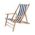 Jan Kurtz - Maxx Deckchair Teakholz, Bezug Designers Guild Streifen dunkelblau