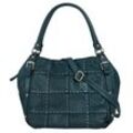 Shopper SAMANTHA LOOK Gr. B/H/T: 30cm x 30cm x 20cm onesize, blau, Damen, Leder, unifarben, leicht glänzend, Taschen, echt Leder, Made in Italy