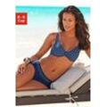 Bügel-Bikini LASCANA, Damen, Gr. 38, Cup G, blau (marine, weiß), Polyamid, gepunktet, Bikini-Sets, mit modischen Punkten