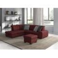 Ecksofa SIT & MORE "Luxor L-Form", rot (bordeaux), B:259cm H:82cm T:224cm, Luxus-Microfaser ALTARA NUBUCK (100% Polyester), Soft clean (98% Polyester, 2% Polyamid), Struktur fein (100% Polyester), Sofas, wahlweise mit Bettfunktion, Stauraum und Kopfteilverstellung