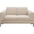 2-Sitzer LOOKS BY WOLFGANG JOOP "LOOKS VII", beige, B:155cm H:82cm T:90cm, 100% Polyester, Sofas, klare Linien, edles Design