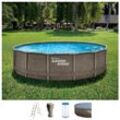 Framepool SUMMERWAVES "Active Frame", braun, H:106cm Ø:457cm, Schwimmbecken, ØxH: 457x106 cm