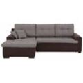 Ecksofa HOME AFFAIRE "Föhr L-Form", braun (mittelbraun), B:247cm H:75cm T:150cm, 100% Polyester Luxus-Microfaser/Struktur, 100% Polyester PRIMABELLE/Webstoff, 100% Polyester Melrose/Struktur grob, Sofas, wahlweise mit Bettfunktion