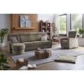 Ecksofa VILLA BECK "Varese L-Form", beige (2 stone), B:256cm H:99cm T:83cm, Flachgewebe 96, 6 Polyester, 3, 4% Polyamid, Microfaser 100% Polyester, Sofas, Kopfteilverstellung, wahlweise mit Sitzvorzug, in Sitzhöhe 46 cm