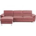 Ecksofa CALIZZA INTERIORS "Onyx L-Form", rot (18 rot), B:270cm H:90cm T:158cm, Microfaser 100% Polyester, Sofas, Recamiere links oder rechts, wahlweise mit Bettfunktion, Breite 270 cm