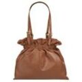 Shopper SAMANTHA LOOK, Damen, Gr. B/H/T: 25cm x 25cm x 10cm onesize, braun (cognac), Leder, unifarben, Taschen, echt Leder, Made in Italy