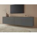 Lowboard "Essentials", grau (anthrazit), B:239cm H:56cm T:42cm, MDF, LEGER HOME BY LENA GERCKE, Sideboards, Breite: 239cm, MDF lackiert, Push-to-open-Funktion