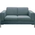 2-Sitzer LOOKS BY WOLFGANG JOOP "LOOKS VII", blau (petrol), B:155cm H:82cm T:90cm, 100% Polyester, Sofas, klare Linien, edles Design