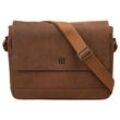 Umhängetasche BODENSCHATZ Gr. B/H/T: 35cm x 26cm x 7cm onesize, braun (cognac) Damen Taschen echt Leder