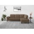 Ecksofa SIT & MORE "Westham L-Form", braun (coffee), B:261cm H:88cm T:179cm, 100% Polyester, Sofas, mit Ottomane, mit oder ohne Bettfunktion, Bettkasten, Verstellung