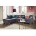 Ecksofa SIT&MORE "Santo L-Form" Sofas Gr. B/H/T: 272 cm x 82 cm x 206 cm, Struktur weich, langer Schenkel rechts, Mit Bettfunktion, grau Ecksofas mit Federkern, wahlweise Bettfunktion und Stauraum