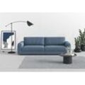 Big-Sofa TRENDMANUFAKTUR "Bourbon", blau (blau horizon), B:264cm H:84cm T:126cm, 100% Polyester, Sofas, extra tiefe Sitzfläche, wahlweise mit Sitztiefenverstellung bestellbar