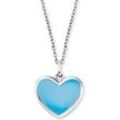 Kette mit Anhänger HERZENGEL "Schmuck Geschenk, Little Heart, Herz, HEN-HEART-06, HEN-HEART-13", bunt (silberfarben, blau), Halsketten, Mädchen, Silber 925 (Sterlingsilber), L: 42cm B: 1,25mm, mit Emaille, B:1,25mm