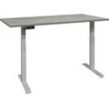 Schreibtisch MÄUSBACHER "Big System Office", silber (silber, beton, silber, beton), B:160cm, Tische, Breite 160 cm, elektrisch höhenverstellbar