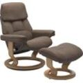 Relaxsessel STRESSLESS "Ruby", braun (mole batick), B:88cm H:99cm T:77cm, Leder BATICK: Batick ist ein leicht korrigiertes, durchgefärbtes und genarbtes Möbelleder, bei dem die meisten Unebenheiten und Spuren in der Regel entfernt wurden. Batick wird mitunter doppeltönig gefärbt, um der Oberfläche mehr Lebendigkeit zu verleihen. Dank einer schützenden Oberflächenbehandlung lassen sich die meisten 