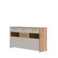 Kommode HOME AFFAIRE "Gala" Sideboards Gr. B/H/T: 172cm x 85cm x 41cm, 2 St., beige (beige, pacific walnuss decor) UV lackiert, kratzfest, hochglänzend, mit Beleuchtung