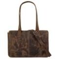 Henkeltasche BAGAN, Damen, Gr. B/H/T: 35cm x 25cm x 12cm onesize, braun, Leder, vintage, Taschen, echt Leder