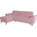 Ecksofa SIT & MORE "Sorano L-Form", rosa (altrosa), B:250cm H:88cm T:161cm, Sofas, wahlweise mit Bettfunktion und Bettkasten