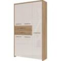 Garderobenschrank HOME AFFAIRE "Gala", beige (beige, pacific walnuss decor), B:114cm H:192cm T:36cm, MDF, Spanplatte, Schränke, hochwertig UV lackiert, Soft-Close-Funktion