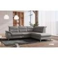 Ecksofa SIT & MORE "Astoria L-Form", grau (anthrazit), B:256cm H:91cm T:225cm, 20000, Sofas, wahlweise mit motorischer Relaxfunktion