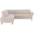 Ecksofa HOME AFFAIRE "Calypso L-Form", beige (linen), B:259cm H:85cm T:227cm, 100% Polyester, Sofas, mit Relaxfunktion motorisch im Sofa 2,5- Sitzer