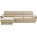 Ecksofa CALIZZA INTERIORS "Onyx L-Form", beige (natur), B:270cm H:90cm T:158cm, 60% Recycling-Polyester, 40% Polyester, Sofas, Recamiere links oder rechts, wahlweise mit Bettfunktion, Breite 270 cm