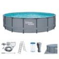 Framepool SUMMERWAVES "Elite", grau (anthrazit), H:132cm Ø:549cm, Schwimmbecken, ØxH: 549x132 cm