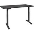 Schreibtisch MÄUSBACHER "Big System Office", schwarz (schwarz matt, schwarzstahl, schwarz matt, schwarzstahl), B:140cm, Tische, Breite 140 cm, elektrisch höhenverstellbar