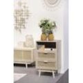 Kommode SALESFEVER, beige (natur), B:42cm H:68cm T:36cm, MDF, Furnier, Geflecht Rattan, Sideboards, Schubladenkommode, Schubladenfronten aus Rattangeflecht