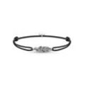 Armband THOMAS SABO "Little Secret Feder, LS063-889-11-L22V" Armbänder Gr. 22, Silber 925 (Sterlingsilber)-Te x til, silberfarben (silberfarben, schwarz, schwarz) Damen Silberarmband Armbänder Silber mit Zirkonia (synth.)