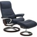 Relaxsessel STRESSLESS "View", blau (oxford blau paloma), B:82cm H:109cm T:81cm, Leder BATICK: BATICK ist ein leicht korrigiertes, durchgefärbtes und genarbtes Möbelleder, bei dem die meisten Unebenheiten und Spuren in der Regel entfernt wurden., Leder PALOMA: PALOMA ist ein durchgefärbtes Semianilin-Möbelleder mit natürlicher Narbung., ROHLEDER Stoff Q2 FARON: Ein fester zuverlässiger Bouclu00e9 