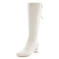 Schlupfstiefel LASCANA, Damen, Gr. 35, beige (creme), Obermaterial: 100% Textilmaterial. Futter: 100% Textilmaterial. Decksohle: 100% Lederimitat. Laufsohle: 100% Synthetik, unifarben, modisch, Schuhe, Schlupfboots, Slouchy Boots, Slip-On, Stretch & Blockabsatz