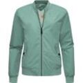 Wendejacke RAGWEAR "Joom" Gr. L (40), blau (ocean) Damen Jacken modische 2-in-1-Jacke mit Alloverprint und unifarbener Seite