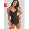 Body NUANCE, Damen, Gr. 100, Cup F, schwarz, Jersey, Obermaterial: 83% Baumwolle, 11% Polyamid, 6% Elasthan, feminin, figurbetont, V-Ausschnitt, ohne Ärmel, Bodies, mit feinen Borten und Spitzeneinsatz