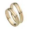 Trauring FIRETTI "Schmuck Geschenk Gold 750 Hochzeit Ehering "LIEBE"" Fingerringe Gr. 50, ohne Brillant, Gelbgold 375, 4mm, goldfarben (gelbgoldfarben) Made in Germany, wahlweise mit oder ohne Brillant