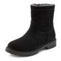 Winterstiefel LASCANA Gr. 37, schwarz Damen Schuhe Winterboots aus Leder, Warmfutter und Profilsohle, Boots, Snowboots, Stiefelette