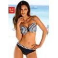 Bügel-Bikini LASCANA, Damen, Gr. 36, Cup F, schwarz-weiß (schwarz, weiß), Polyamid, kariert, bedruckt, Bikini-Sets, im schwarz-weißen Karodruck