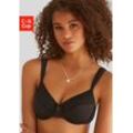 Minimizer-BH NUANCE Gr. 100, Cup D, schwarz, Damen, Obermaterial: 73% Baumwolle, 18% Polyamid, 9% Elasthan, BHs mit Spitze in Schmetterlings-Muster