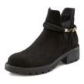 Chelseaboots LASCANA Gr. 37, schwarz Damen Schuhe mit abnehmbarem Band und Chunky-Sohle, Ankle Boots, Stiefelette