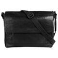 Messenger Bag SPIKES & SPARROW Gr. B/H/T: 35cm x 28cm x 8cm onesize, schwarz Damen Taschen echt Leder