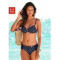 Bügel-Bikini LASCANA Gr. 36, Cup F, blau (marine, weiß) Damen Bikini-Sets mit Zier-Accessoires