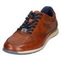 Sneaker BUGATTI Gr. 44, braun (cognac used) Herren Schuhe Schnürhalbschuhe mit modischem Lochmuster, Freizeitschuh, Halbschuh, Schnürschuh