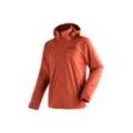 Outdoorjacke MAIER SPORTS "Metor rec M", Herren, Gr. 24, rot (ziegelrot), 100% Polyester (recycelt), Jacken, Herren Regenjacke wasserdicht mit Kapuze, 2 Taschen außen, Innentasche