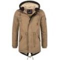 Winterjacke ALESSANDRO SALVARINI "ASMenara", Herren, Gr. L (52), braun (camel), Obermaterial: 100% Baumwolle; Innenmaterial: 100% Polyester; Wattierung: 100% Polyester, Jacken, mit warmem Teddyfell