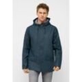 Regen- und Matschjacke DERBE "Passby", Herren, Gr. L, blau (navy, navy), Obermaterial: 100% Polyester; Futter: 100% Baumwolle; Ärmelfutter: 100% Polyester, casual, normal, Langarm, Jacken, Wasserabweisend, winddicht, gestreiftes Innenfutter, nachhaltig