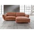 Ecksofa BETYPE "Be Type Be Chilled, L-Form", braun (cognac), B:280cm H:85cm T:180cm, AnilinLEDER Pallino gewachst (echtes Rindsleder) Das von südamerikanischen Rindern stammende Anilinleder wird in Fässern gefärbt. Natürliche Merkmale wie Narben, Insektenstiche und Hornstöße bleiben dem 1, 2 - 1, 4 mm starken Leder erhalten und sorgen für ein naturbelassenes Aussehen. Durch ein zusätzliches Wachs-